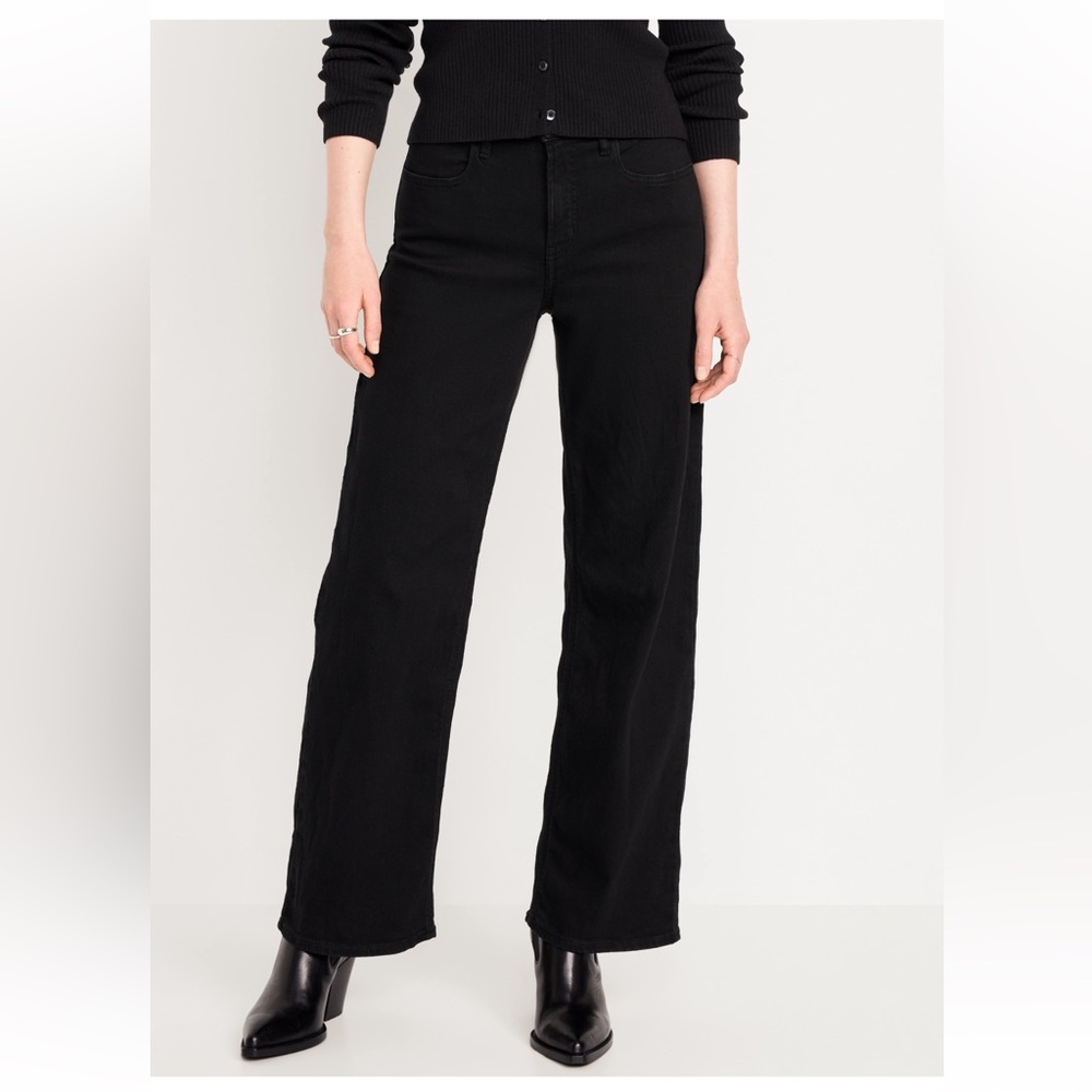 Old Navy Wow Wide Leg high rise Black Jeans 10